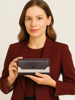 ESBEDA - Brown Colour Classic Bi-Tone Wallet For Strap (S)