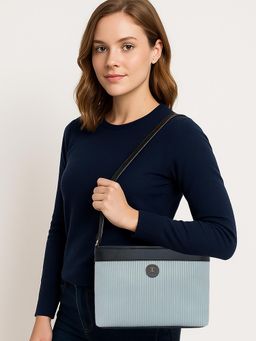 ESBEDA - Blue Colour Dual-Tone Striped Sling Bag For Strap (S)