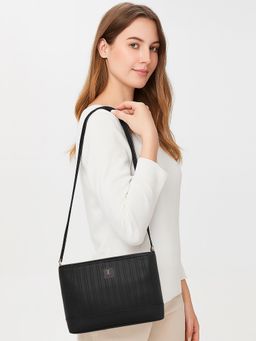 ESBEDA - Black Colour Dual-Tone Textured Sling Bag For Strap (S)