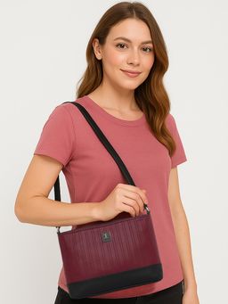 ESBEDA - Maroon Colour Dual-Tone Textured Sling Bag For Strap (S)