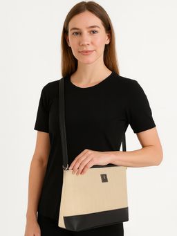 ESBEDA - Camel Colour Dual-Tone Textured Sling Bag For Strap (S)