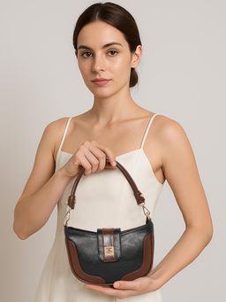 ESBEDA - Black Colour Dual-Tone Chic Hand Bag For Strap (M)