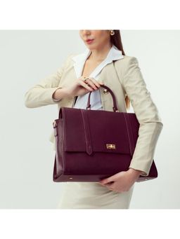 Strokes by Namrata Mehta - Convertible Handbag with 2 Detachable Strap - Burgundy