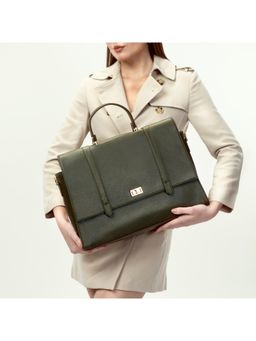 Strokes by Namrata Mehta - Convertible Handbag with 2 Detachable Strap - Olive