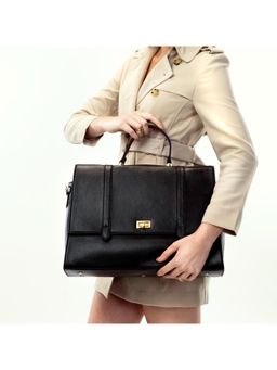 Strokes by Namrata Mehta - Convertible Handbag with 2 Detachable Strap - Black