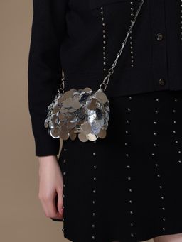 Kazo - Nicole Shimmer Sling Bag - Silver (XS)