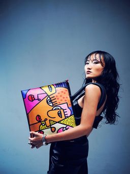 FETTI - Faces Tote Bag with Detachable Strap - Olive (L)