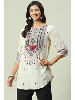 Biba - Beige Printed Kurti