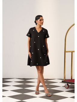 AMOSHI - Women Black Polyester Mini Dress