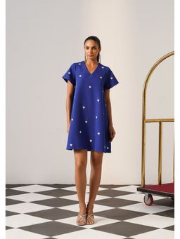 AMOSHI - Women Blue Polyester Mini Dress