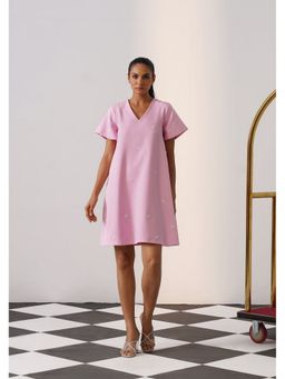 AMOSHI - Women Pink Polyester Mini Dress