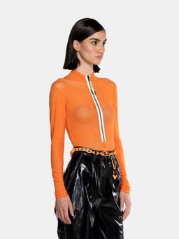 CILVR - Mesh Bodysuit Tangerine Top