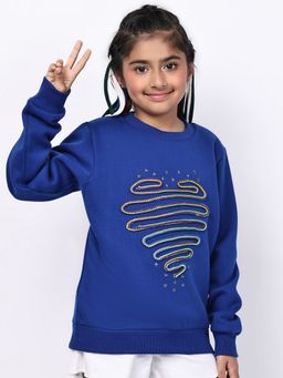 BaawRi - Girls Blue Abstract Sweatshirt
