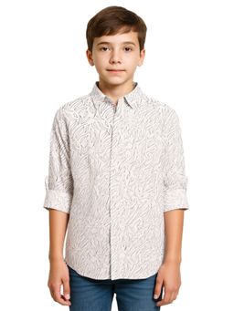 CHARCHIT - Boys Beige Geometric Shirt