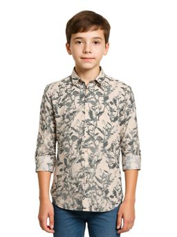 CHARCHIT - Boys Green Floral Shirt