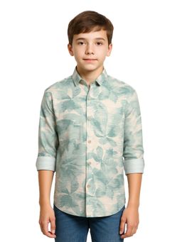 CHARCHIT - Boys Green Floral Shirt