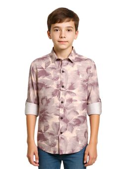 CHARCHIT - Boys Magenta Floral Shirt