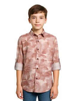 CHARCHIT - Boys Rust Floral Shirt