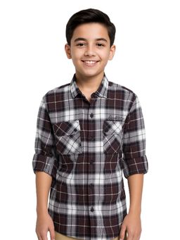 CAVIO - Boys Cotton Full Sleeves Checks Casual Multi Color Shirt