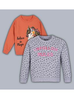 PLUM TREE - Multi-Color Girls Printed Pullover Sweatshirts