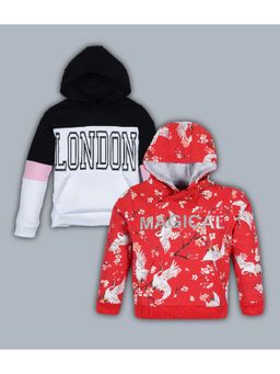 PLUM TREE - Multi-Color Girls Printed Hoodie Sweatshirts