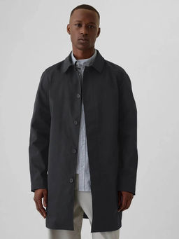 GAP - Blue Men's Solid Spread Collar Coat