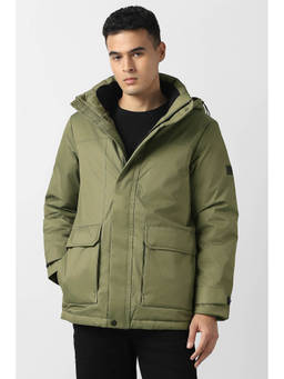 Van Heusen - Men Olive Solid Casual Jacket