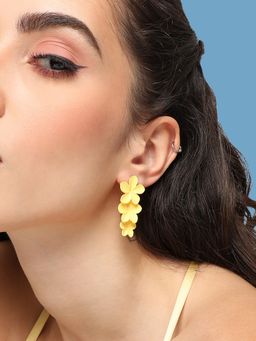 Sohi - Gold Plated Party Designer Drop Earring for Women-Yellow