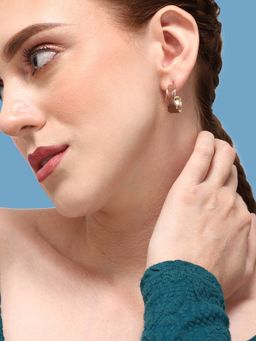 Sohi - Gold Plated Casual Designer Drop Earring for Women-Brown