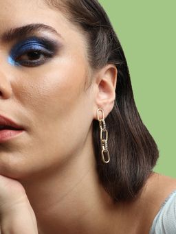 Sohi - Gold Plated Party Designer Drop Earring for Women-Gold