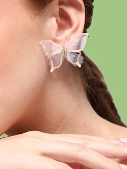 Sohi - Gold Plated Party Designer Stud for Women-White