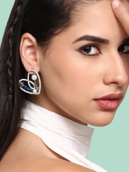 Sohi - Silver Plated Party Designer Stone Stud for Women-Multi-Color