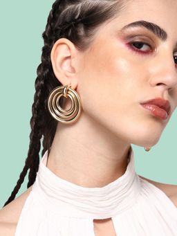 Sohi - Gold Plated Party Designer Drop Earring for Women-Gold