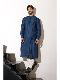 Echke - Men Blue Denim Kurta with Pant