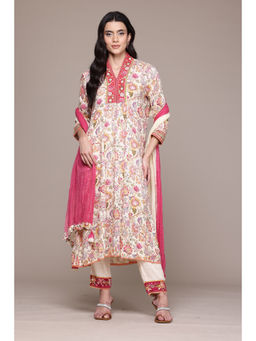 Aarke Ritu Kumar - Off White Hayat Kurta Pant & Dupatta (Set of 3)