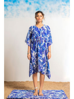 AOBA - Women Blue Printed Swimwear Kaftan