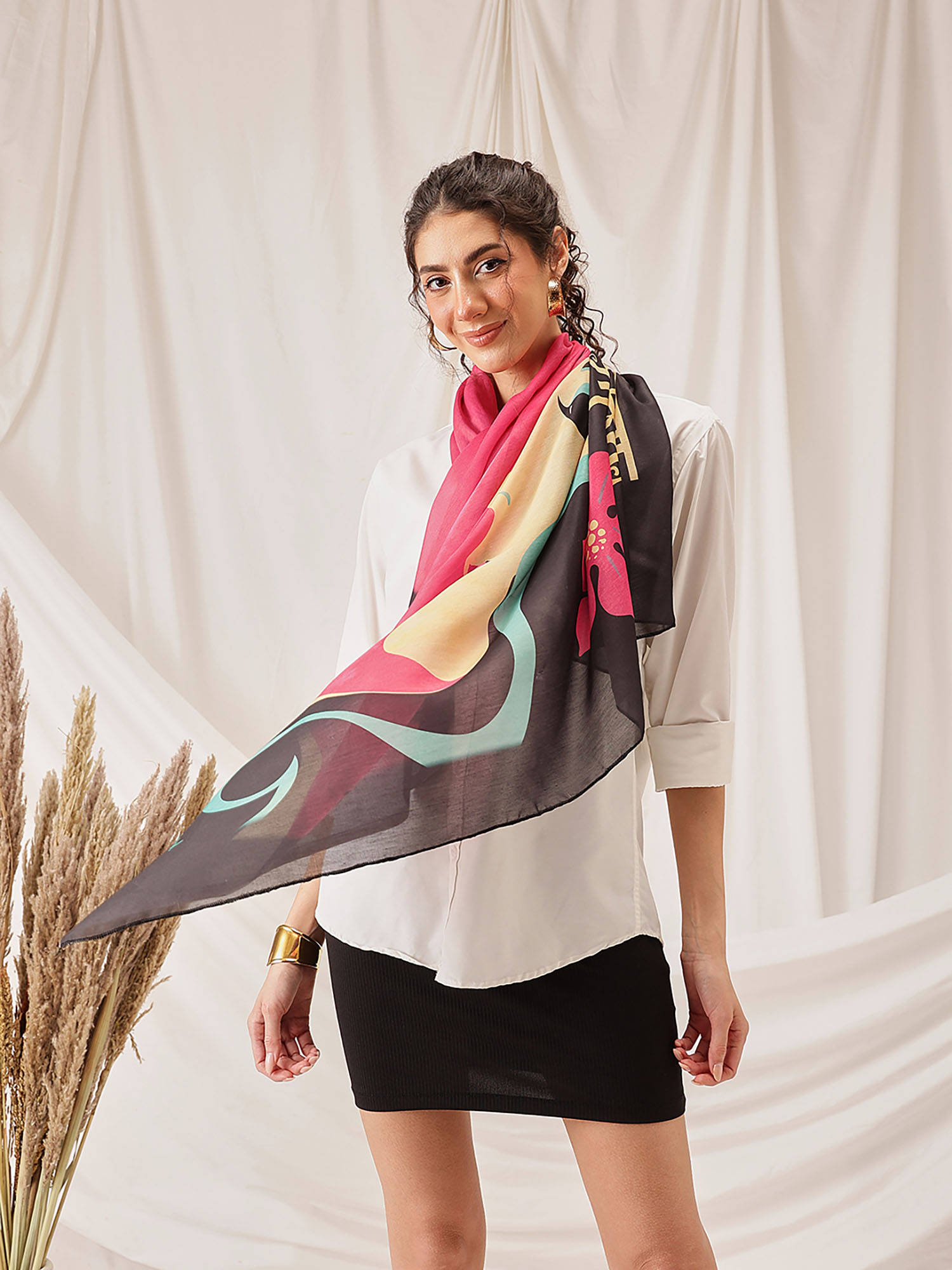 silk land Women Printed Soft Cotton Scarf-picture-13