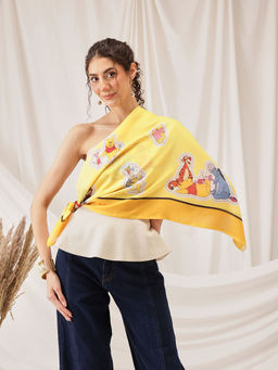 Silk Land - Winnie The Pooh Printed Soft Cotton Scarf