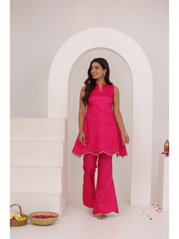 DEASHA INDIA - Aksha Pink Silk Detailed Co-Ord (Set of 2)