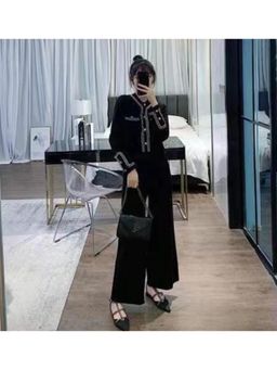 Loveable Creations By Muskan - Black Lucia Luxe Knitted Co-Ord Set