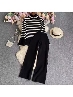 Loveable Creations By Muskan - Saleena Stripes Knitted Co-Ord Set