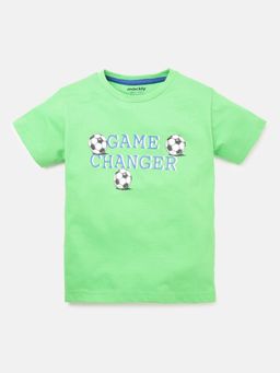 mackly - Boys Printed Green T-Shirt