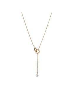 Palmonas - Waterproof & Anti-Tarnish Dual Ring Pearl Accent Lariat Necklace