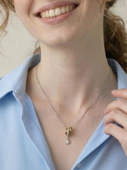 Palmonas - Waterproof & Anti-Tarnish Multi Tone Ring Charm Necklace