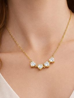 Peora - Gold Plated Heart Shape Openable Pendant Chain Necklace