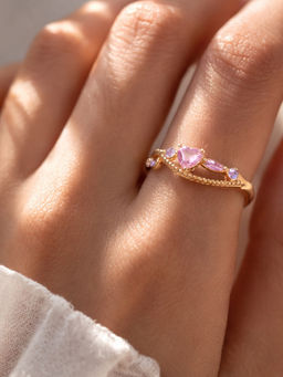 Peora - Pink Stylish Finger Ring (7)