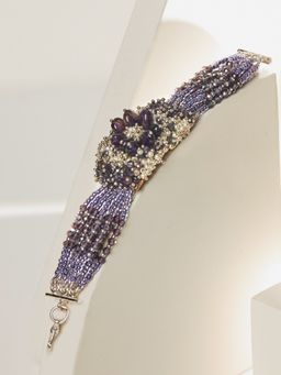 House of D'oro - Mayima Purple Bead Cluster Bracelet