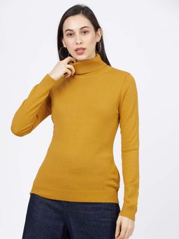 TOKYO TALKIES - Women Mustard Solid Sweater