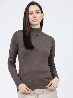 TOKYO TALKIES - Women Brown Solid Sweater