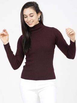 TOKYO TALKIES - Women Purple Pullover Sweater